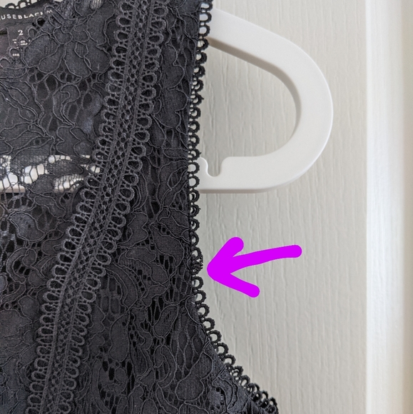 S O L D🏷️White House Black Market black lace sleeveless peplum top (size 2) - Picture 7 of 7